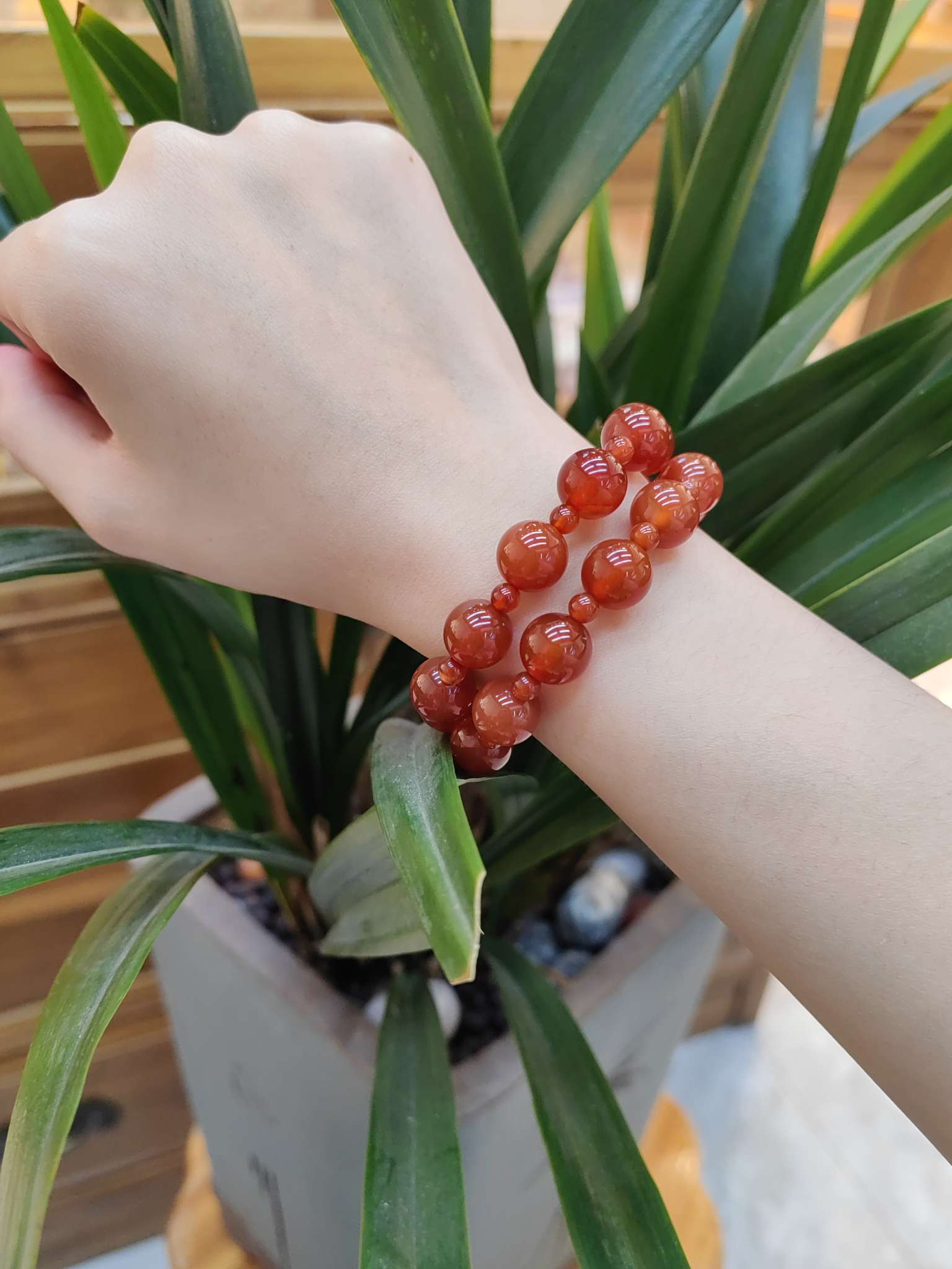 道毅珠宝 许我耀眼许妍同款赵露思同款红玛瑙双圈手串显白女生情侣手串手链明星同款手串本命年手串平价天然玛瑙平价高货详情图6