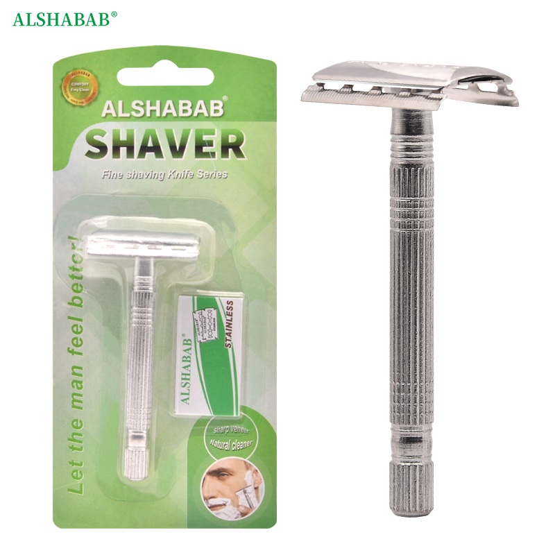ALSHABAB吉派铁刀架老式剃须刀架刮胡刀带双面刀片