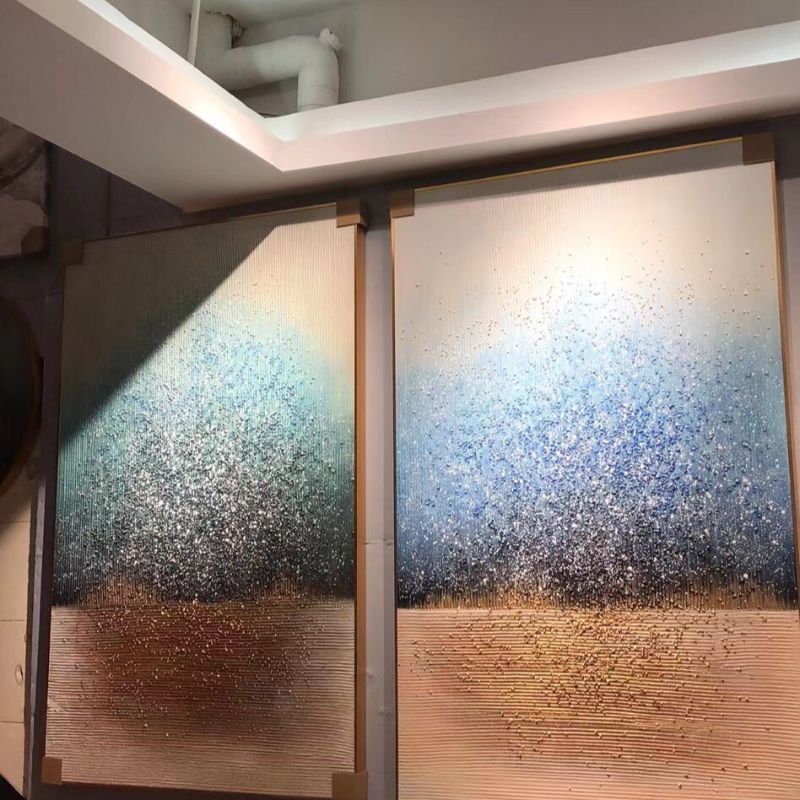 抽象简约风格油画酒店别墅设计风格装修挂画装饰画产品图