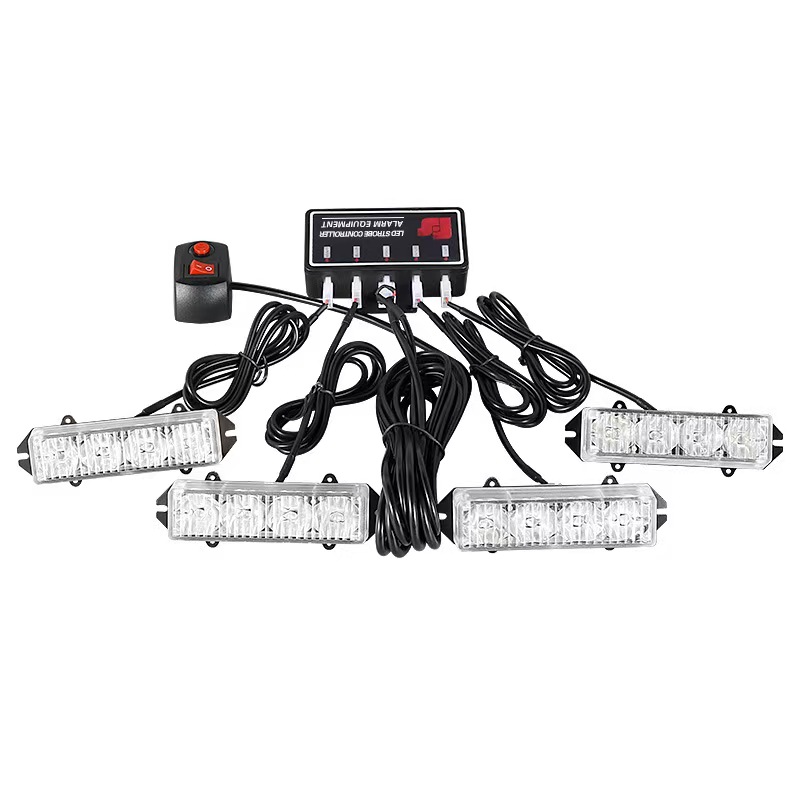 High-power one-to-four car grille flashing light, 4LED flashing grille lane opening warning light, truck side light details Picture