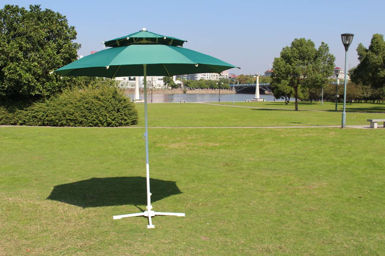 户外大型商用遮阳伞防雨挡风遮阳伞防紫外线户外休闲伞户外伞具双顶伞庭院伞3米