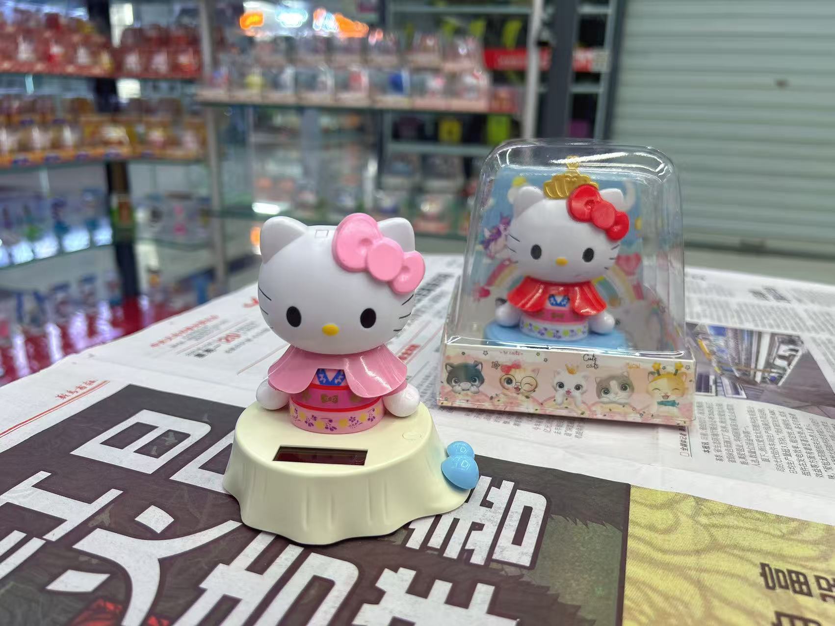 太阳能摇头凯蒂猫汽车饰品摆件创意卡通可爱KT点头猫手办玩具礼品详情3
