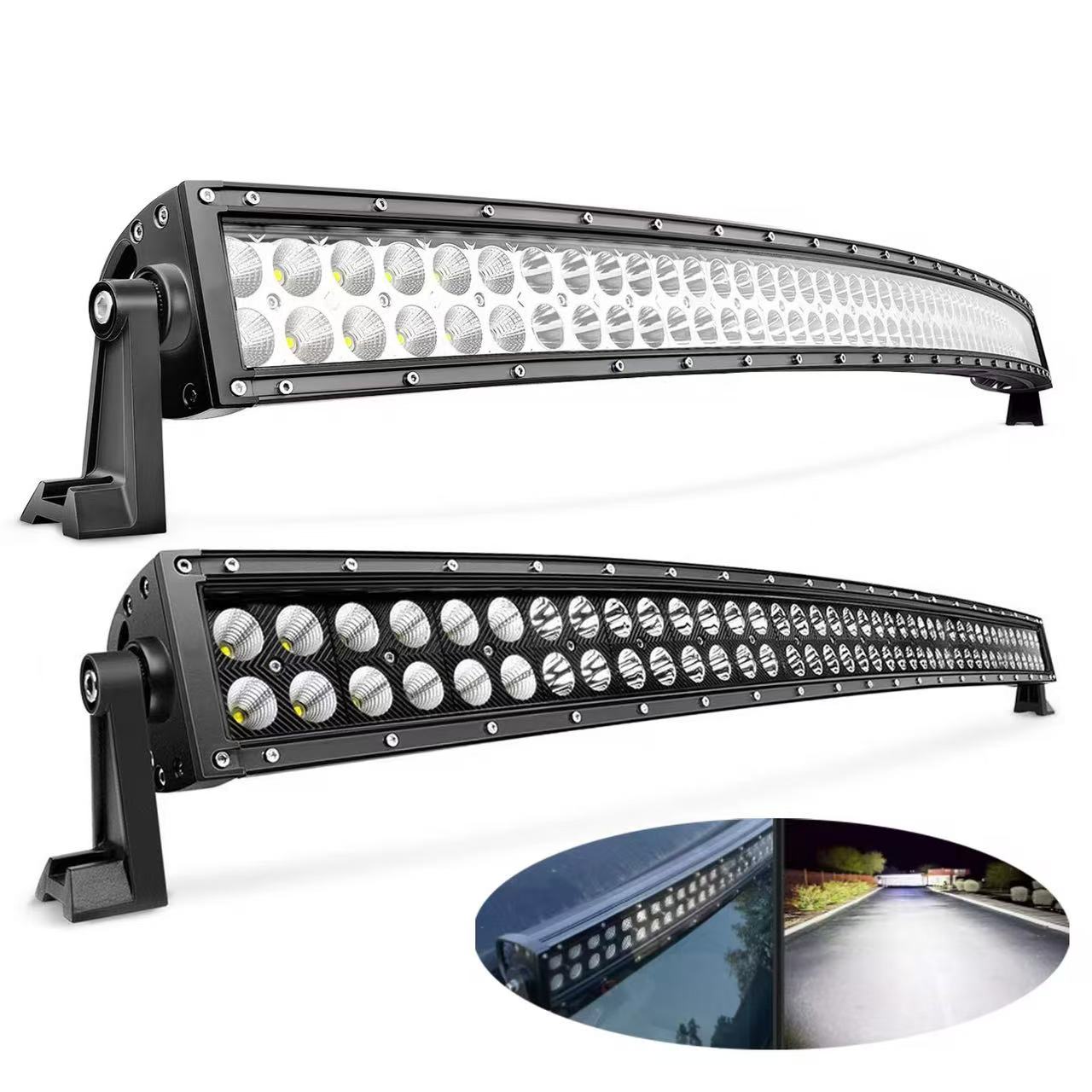 Automobile led long strip lights, led work lights, arc-shaped long strip lights to fog lights, off-road vehicle and truck led roof lights Specification drawing