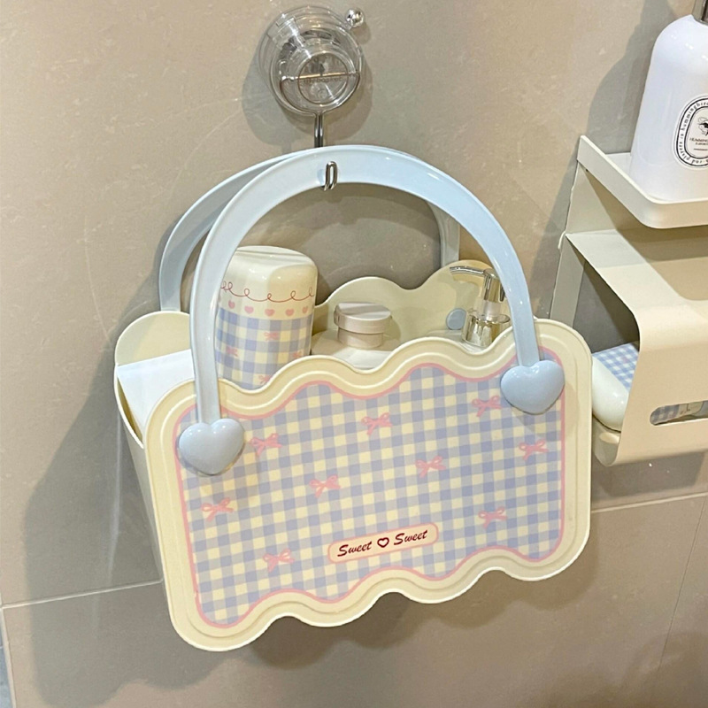 S137-1065 Dormitory Essentials: High Appearance level Bath basket, student portable washbasin basket, bathroom storage details Picture