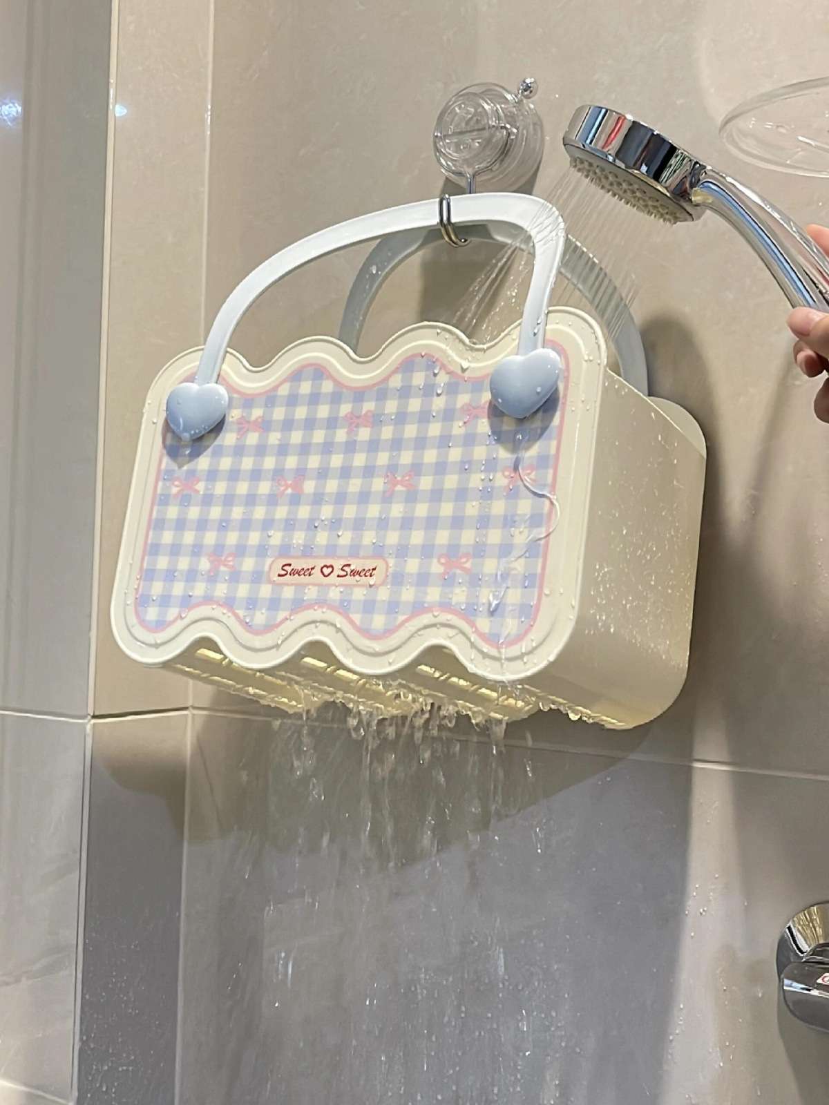 S137-1065 Dormitory Essentials: High Appearance level Bath basket, student portable washbasin basket, bathroom storage detail image 3