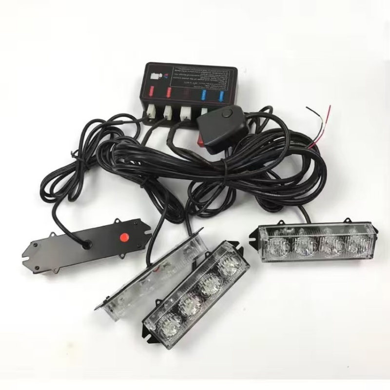 High-power one-to-four car grille flashing light, 4LED flashing grille lane opening warning light, truck side light Item Picture