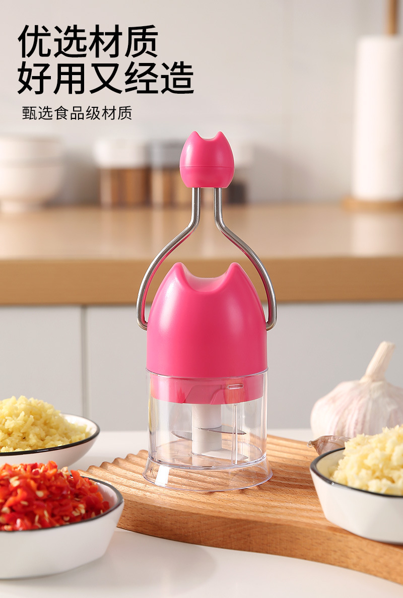 手动拉蒜器，多功能迷你打蒜器，手摇压蒜器（196-6256）详情4