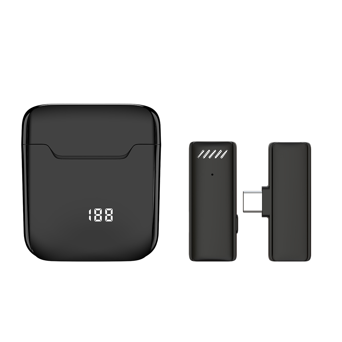 Dual-Person Wireless Lapel Microphone, Outdoor Live Streaming Microphone, Intelligent Noise Reduction Microphone, Wireless Lapel Microphone Item Picture