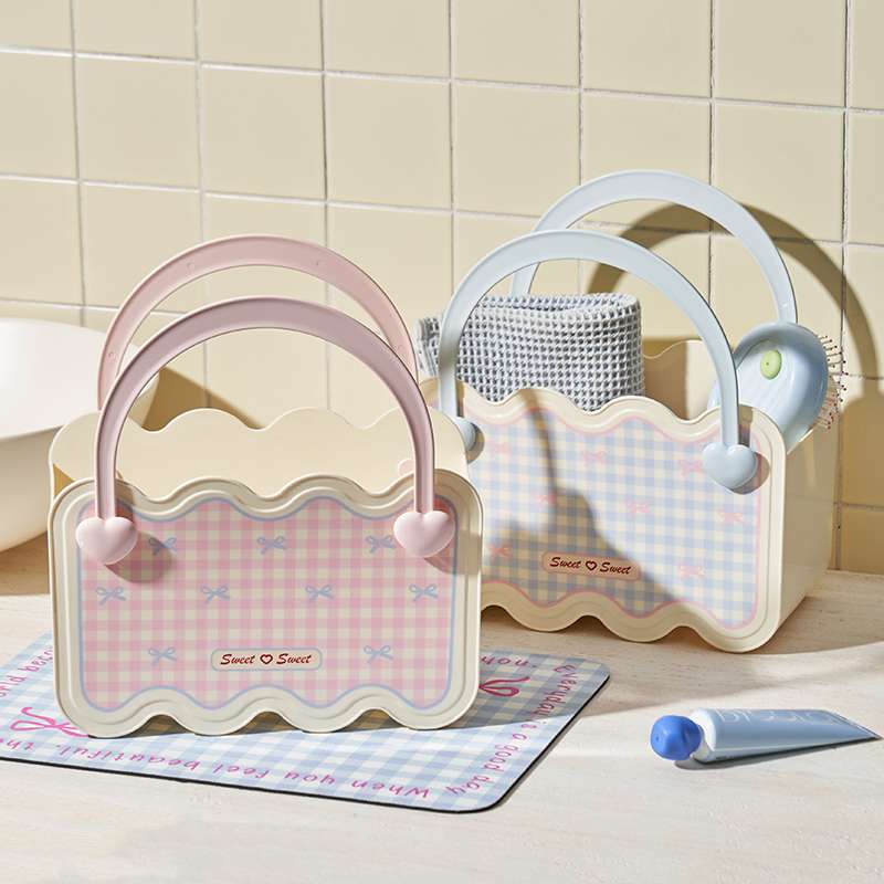 S137-1065 Dormitory Essentials: High Appearance level Bath basket, student portable washbasin basket, bathroom storage detail image 9