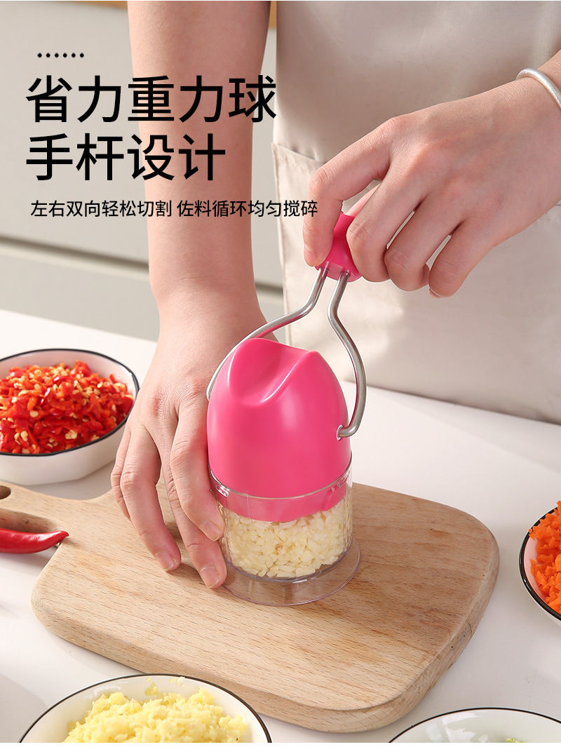 手动拉蒜器，多功能迷你打蒜器，手摇压蒜器（196-6256）详情7
