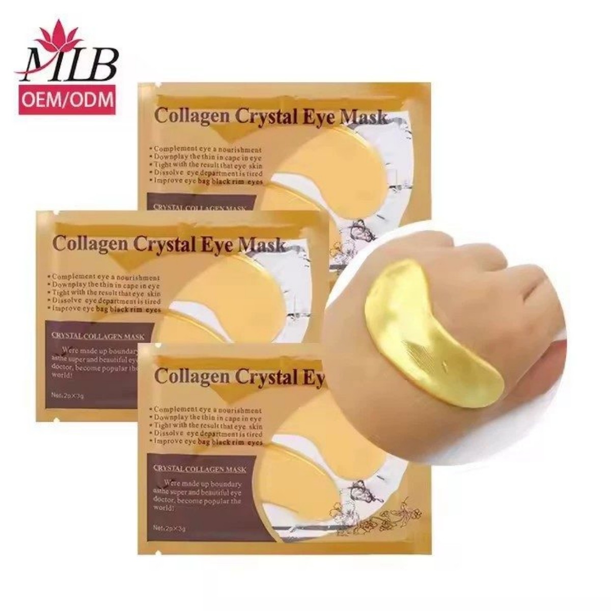 Cross-border collagen crystal eye mask for foreign trade: Improving dark circles and reducing eye wrinkles Hydrogel eye mask with butterfly bag packaging