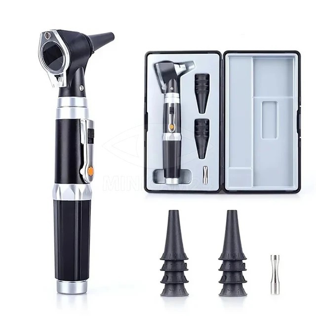 Otoscope, electro-otoscope, large-window fiber optic electro-otoscope, medical devices for ear canal examination detail image 1