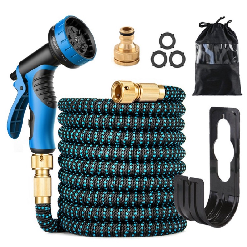 Garden 3x telescopic water pipe, multi-functional high-pressure car wash and floor flushing water pipe set, anti-freezing and sun-proof water pipe details Picture