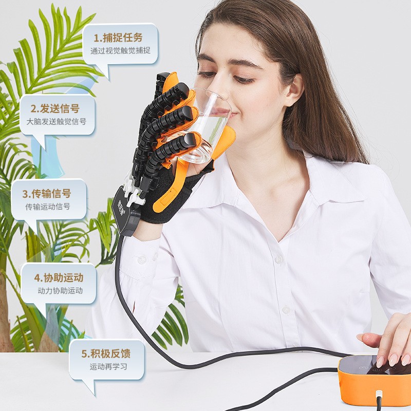 Hemiplegic intelligent electric hand robot rehabilitation finger training gloves, finger equipment, hand function rehabilitation manufacturer, health medical care products details Picture