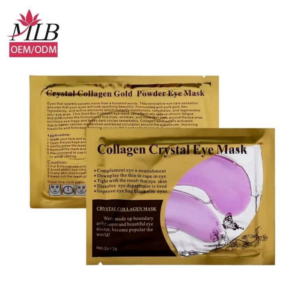 Cross-border collagen crystal eye mask for foreign trade: Improving dark circles and reducing eye wrinkles Hydrogel eye mask with butterfly bag packaging details Picture