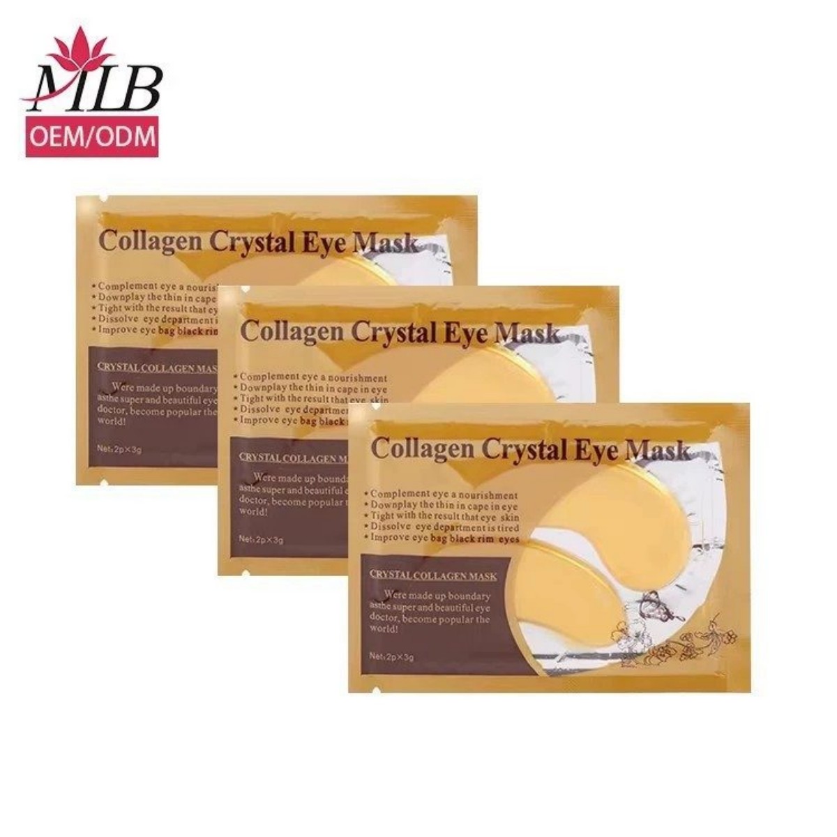 Cross-border collagen crystal eye mask for foreign trade: Improving dark circles and reducing eye wrinkles Hydrogel eye mask with butterfly bag packaging Specification image