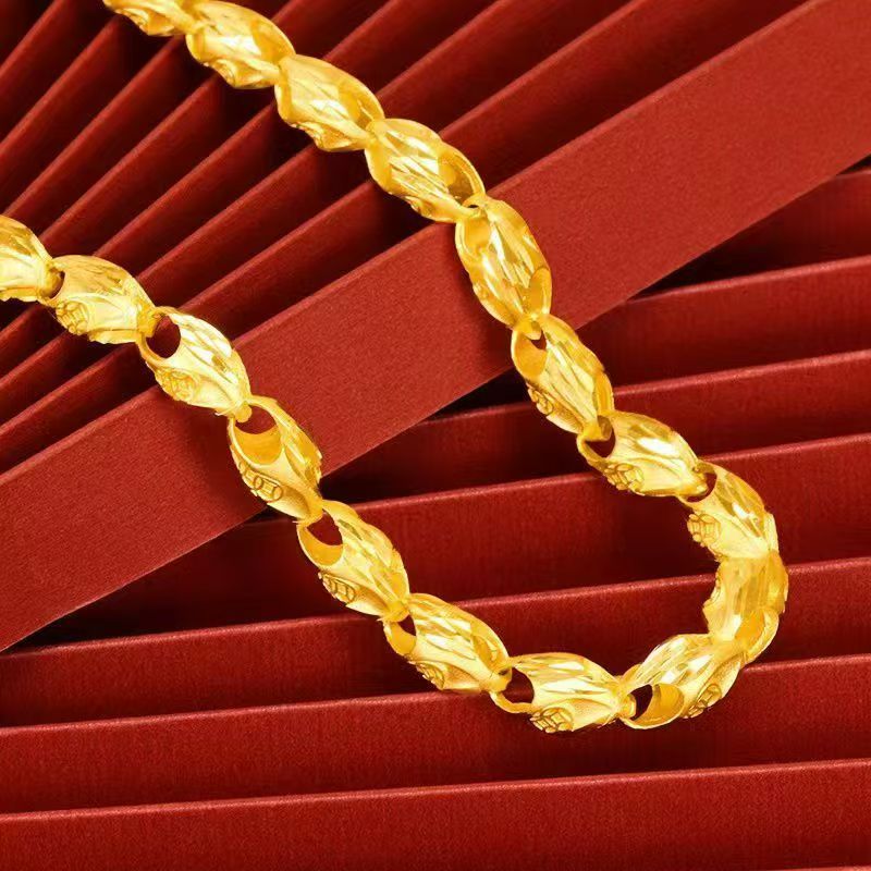 项链/珍珠项链/不锈钢项链/沙金/首饰细节图