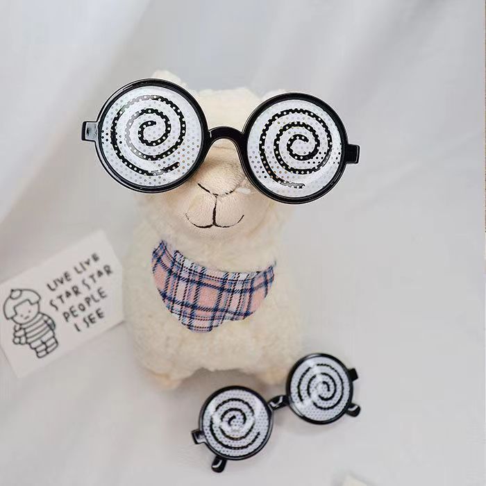 Creative selfie, funny glasses, dizzying, rotatable eyeball glasses, birthday party photo props Specification drawing
