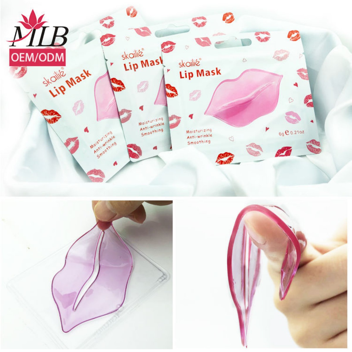 Lip Care Hydraulic Soothing Sleep Lip Mask, Cherry-shaped collagen Crystal Pink beauty Lip Mask 6g Item Picture