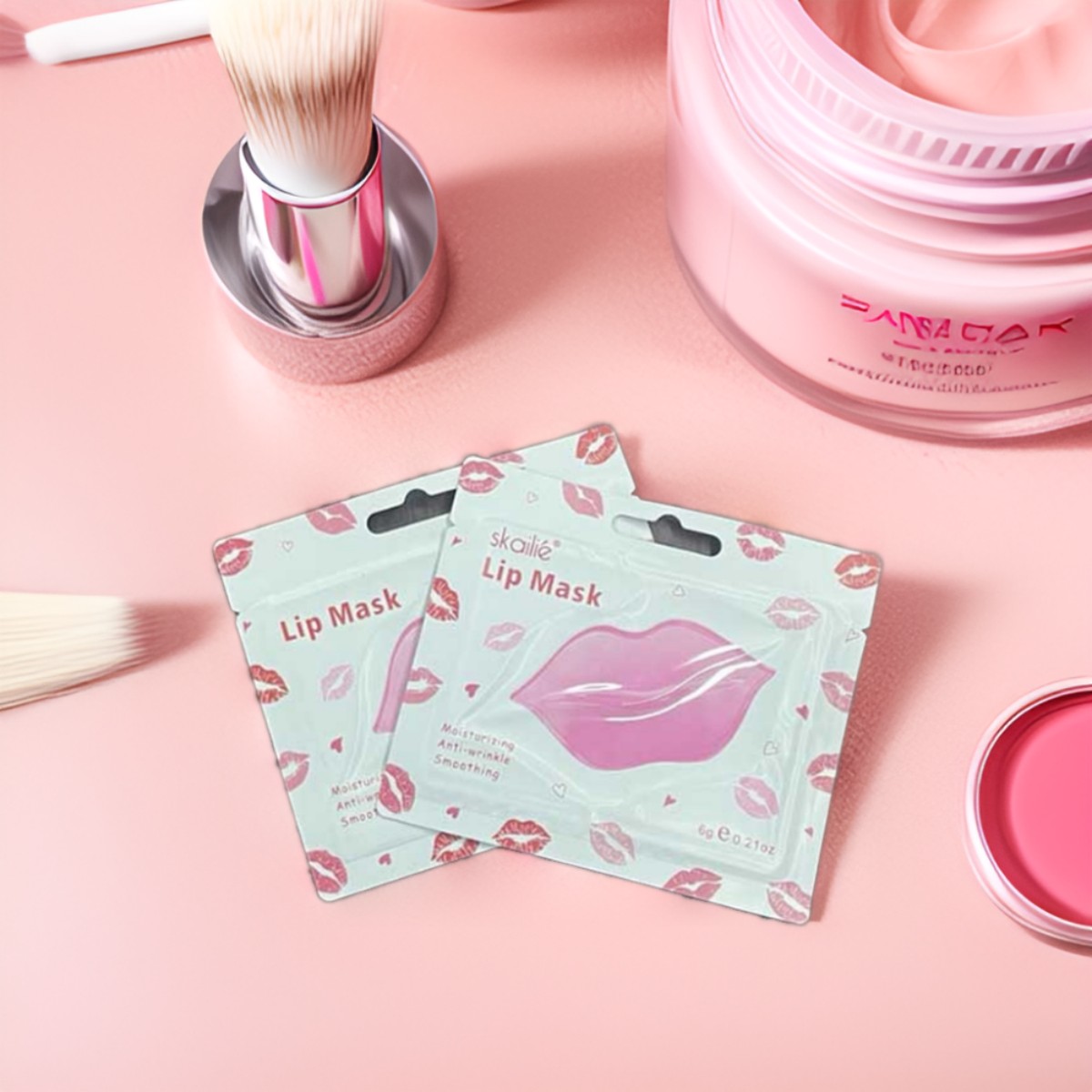 Lip Care Hydraulic Soothing Sleep Lip Mask, Cherry-shaped collagen Crystal Pink beauty Lip Mask 6g Application Scenario