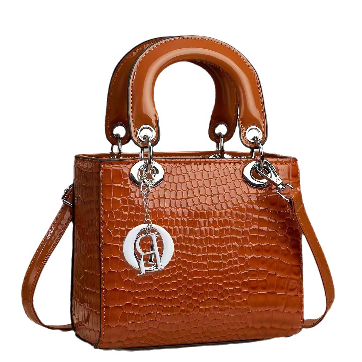 The new stone-patterned single-shoulder bag is trendy and fashionable. The bucket bag is versatile for cross-border use. It has a large capacity and is elegant. It can be carried diagonally on one shoulder and has a large capacity Item Picture