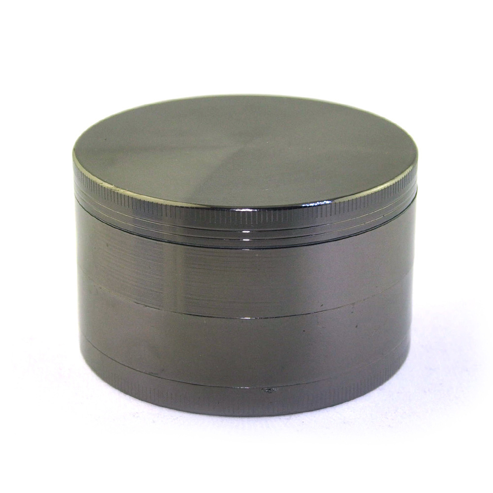 跨境直供40mm4层圆柱形磨烟器 圆形磨烟盒 碎烟器 卷烟器 研磨盒 灰色