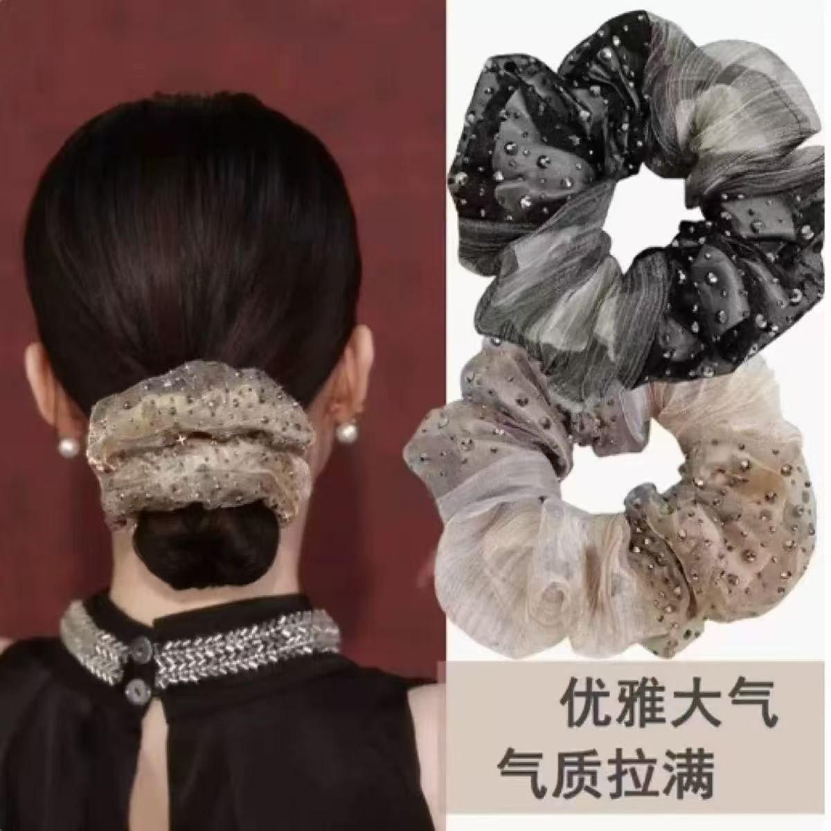 高弹加粗毛绒发圈电话线发圈花环头饰大肠造型发圈时尚发饰