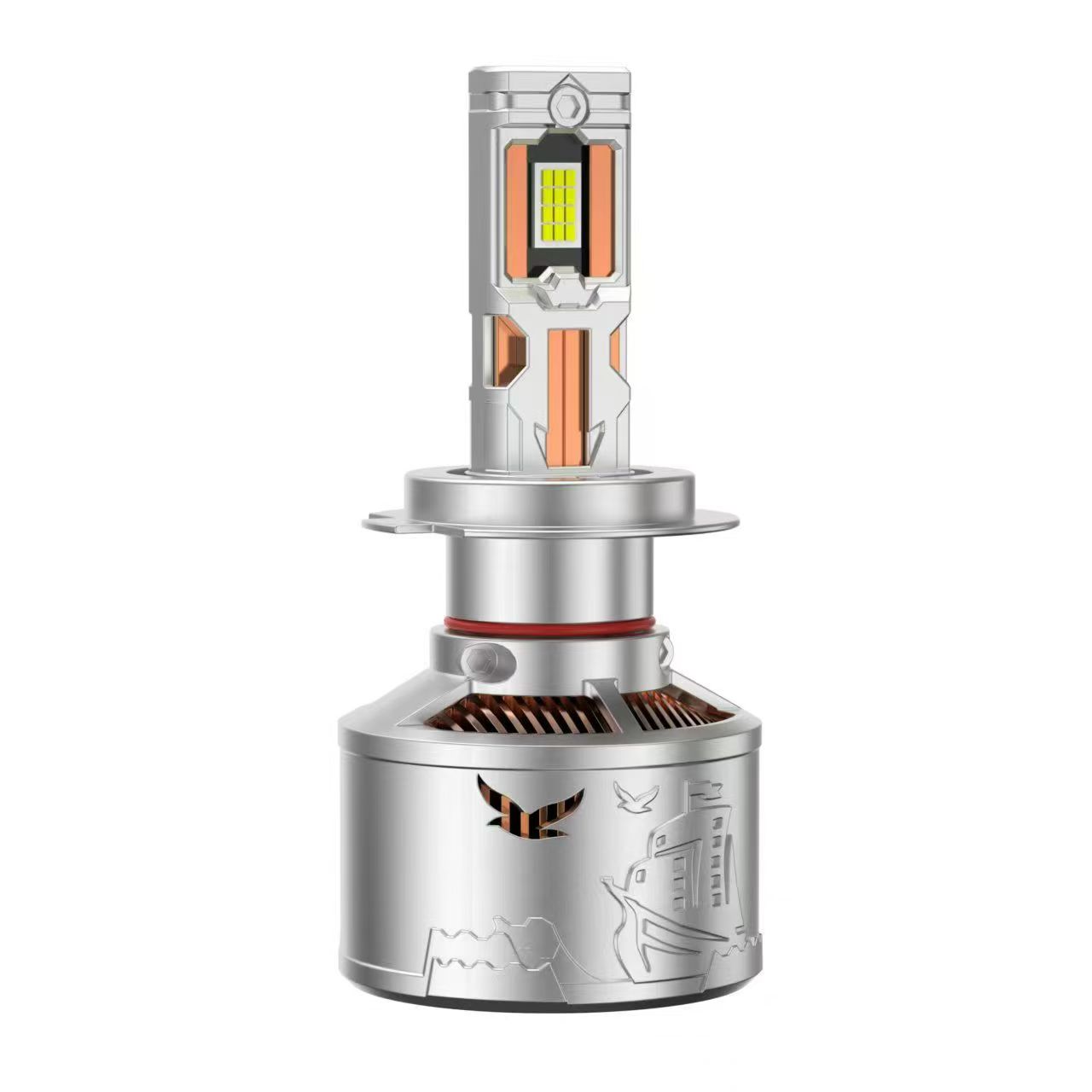 Private model 270W four-copper tube car led large bulb, ultra-bright and powerful h7 headlight, h4 high and low distance integrated car headlight Specification image
