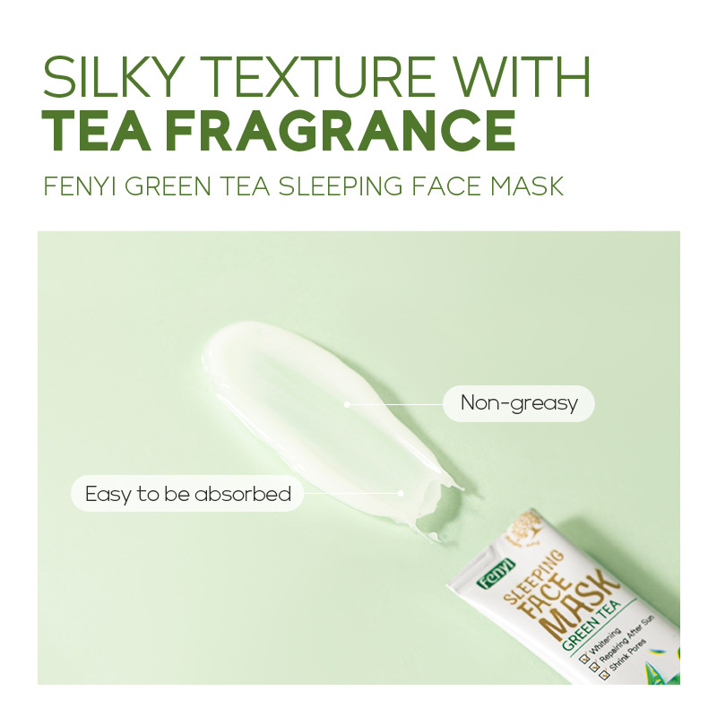 Fenyi Brightening Green Tea Leave-in Sleeping Mask 3g All-English Sleeping Mask Skin Care product Export Mask full figure