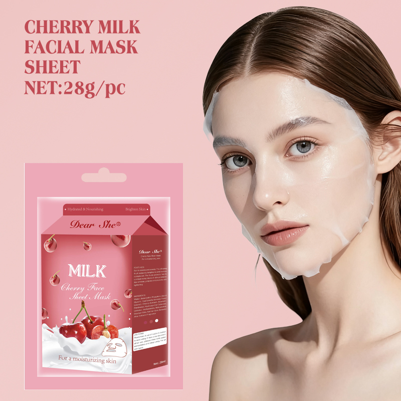 Dear she Fruit mask, Cherry Milk Box, Brightening, Moisturizing, Nourishing and Hydrating Facial mask, Cross-border foreign trade full figure