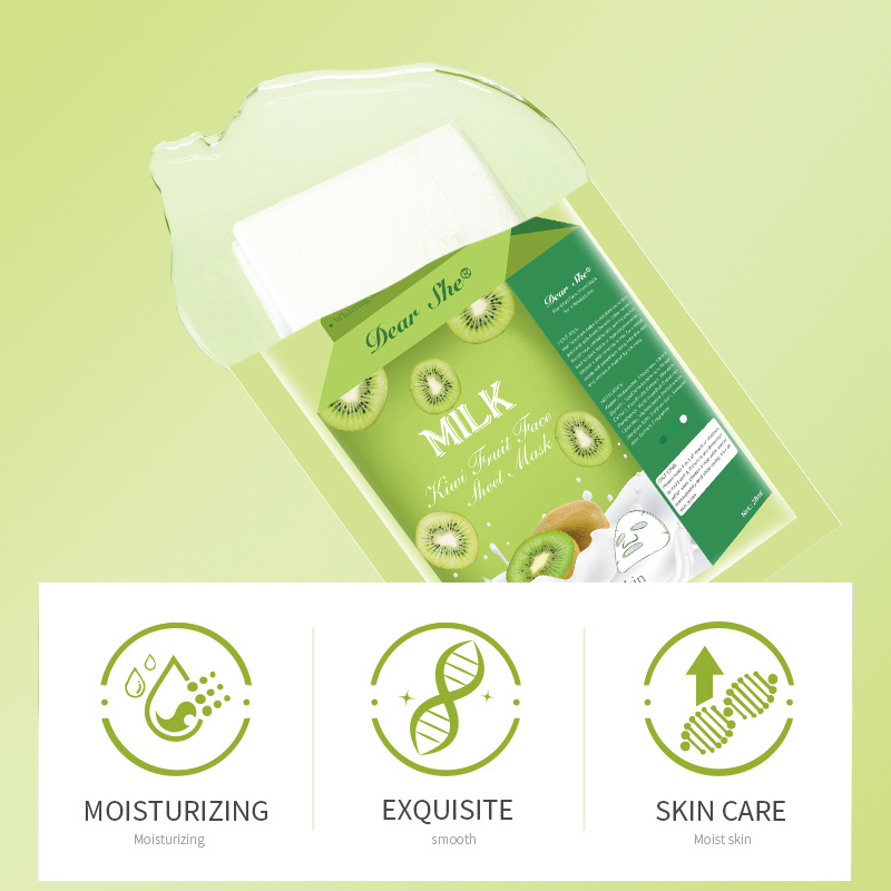 Dear she Kiwi Fruit Moisturizing and Skin-Friendly Essence Mask Wholesale Moisturizing, Nourishing, Brightening and Softening Skin Breathable Sheet Mask details Picture