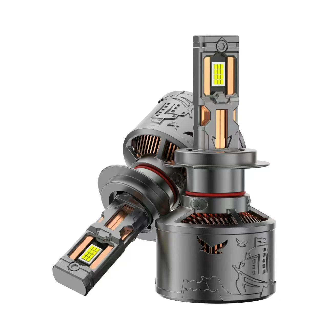 Private model 270W four-copper tube car led large bulb, ultra-bright and powerful h7 headlight, h4 high and low distance integrated car headlight pic 8