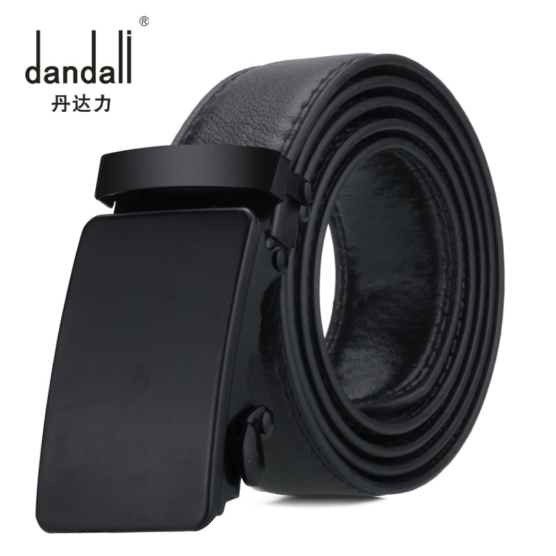 Cross-border bestseller black self-locking men's belt, men's casual belt, e-commerce gift, gift belt wholesale details Picture