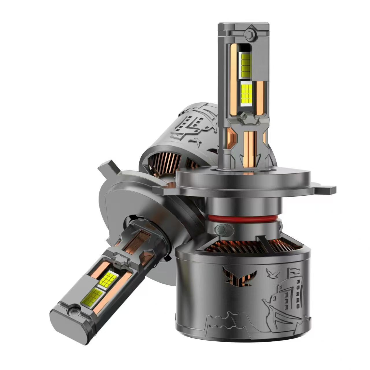 Private model 270W four-copper tube car led large bulb, ultra-bright and powerful h7 headlight, h4 high and low distance integrated car headlight pic 9