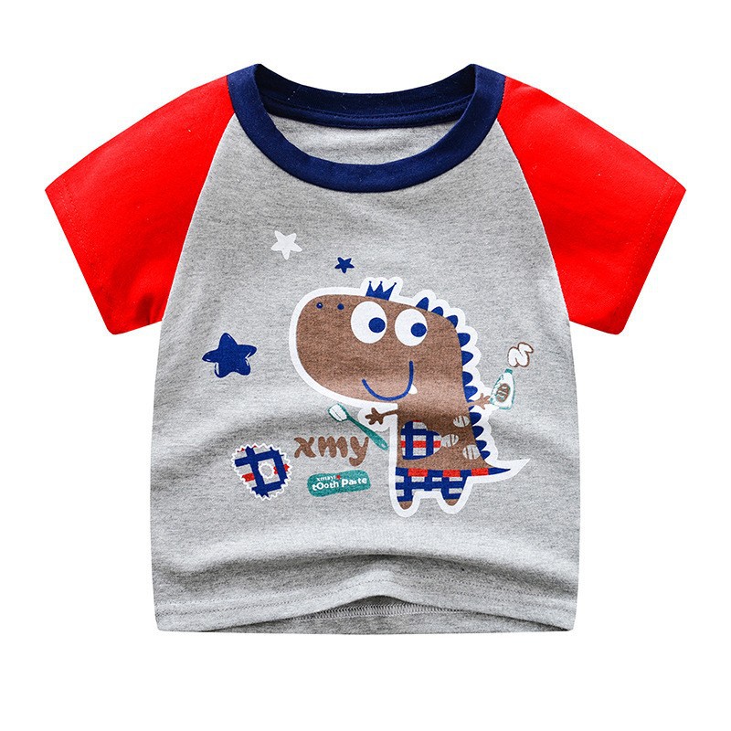 New boys' clothes, summer children's base layer, boys' little kids' stylish top, short-sleeved T-shirt, with trendy hair replacement inside details Picture