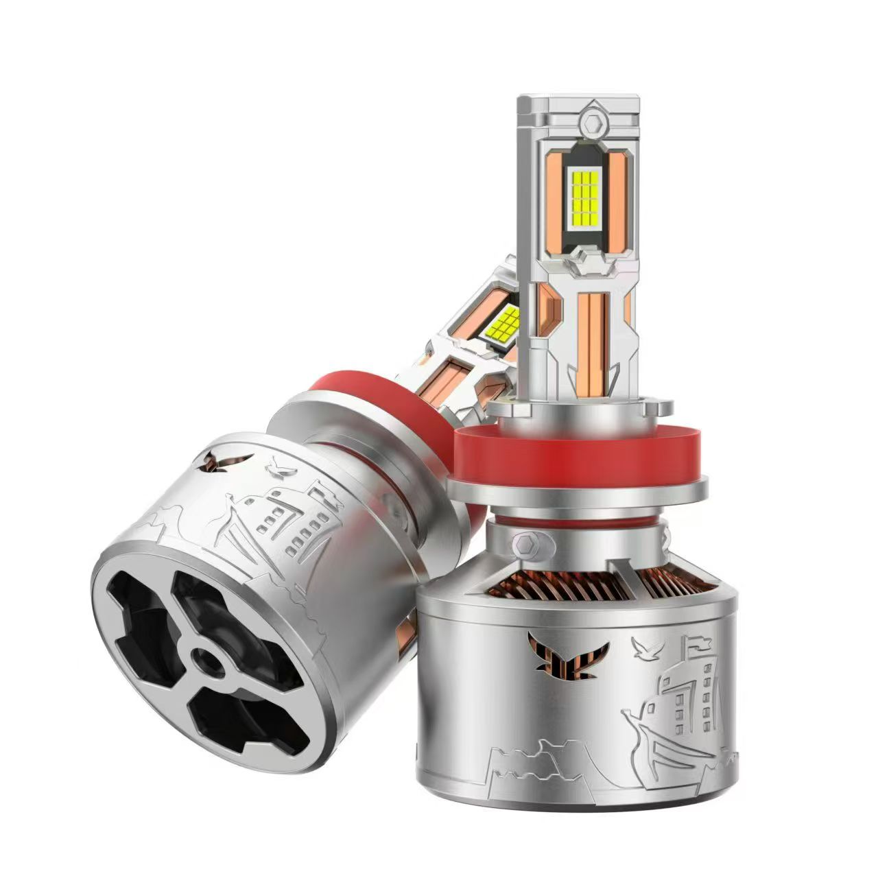 Private model 270W four-copper tube car led large bulb, ultra-bright and powerful h7 headlight, h4 high and low distance integrated car headlight pic 7