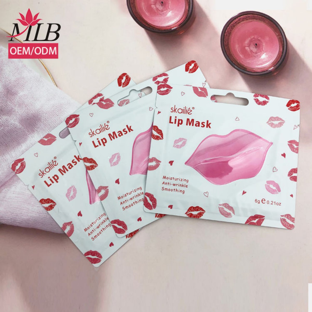 Lip Care Hydraulic Soothing Sleep Lip Mask, Cherry-shaped collagen Crystal Pink beauty Lip Mask 6g