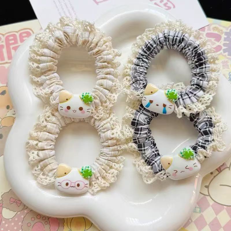 电话线发圈毛绒发圈大肠花环头饰高弹加粗发圈