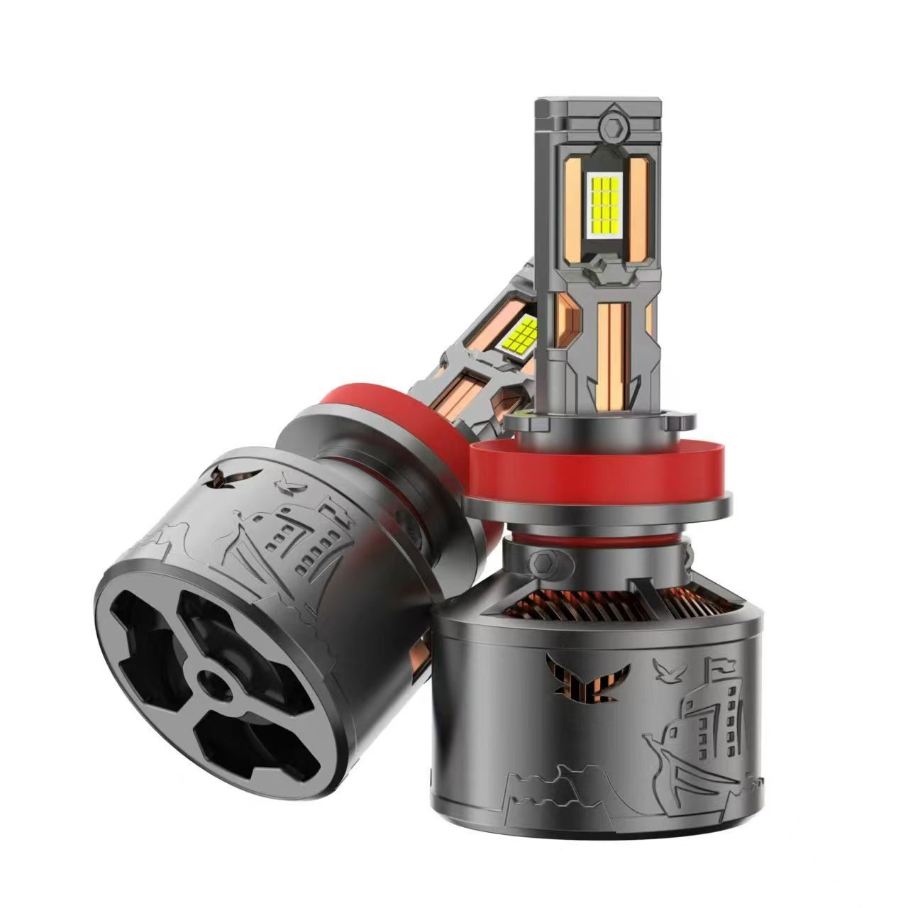 Private model 270W four-copper tube car led large bulb, ultra-bright and powerful h7 headlight, h4 high and low distance integrated car headlight pic 5