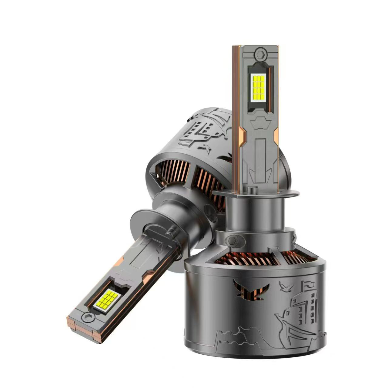 Private model 270W four-copper tube car led large bulb, ultra-bright and powerful h7 headlight, h4 high and low distance integrated car headlight