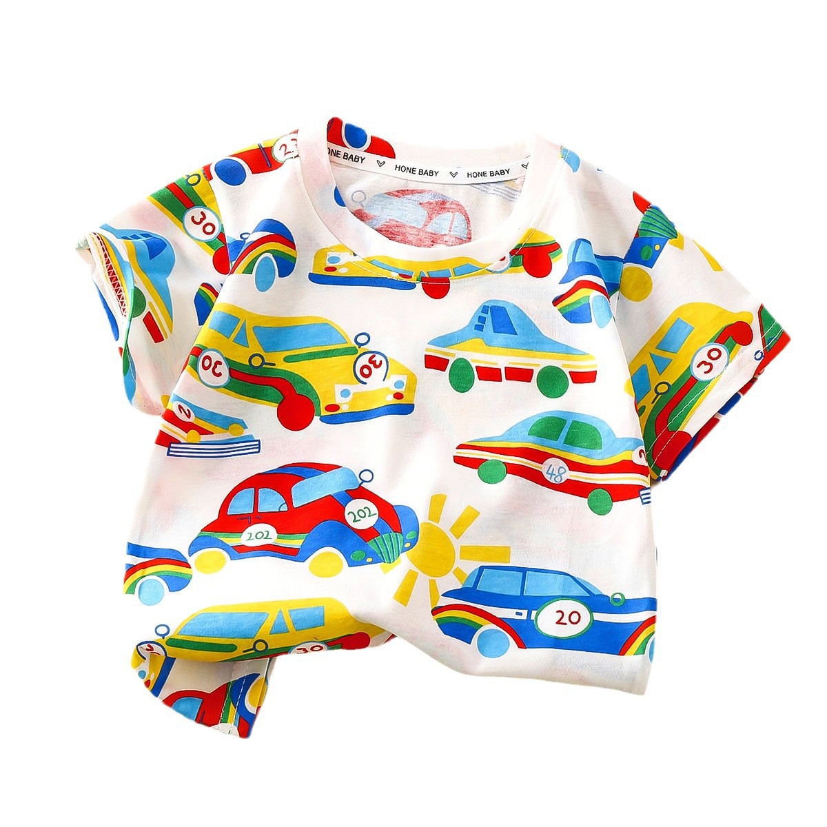 New boys' clothes, summer children's base layer, boys' little kids' stylish top, short-sleeved T-shirt, with trendy hair replacement inside Item Picture