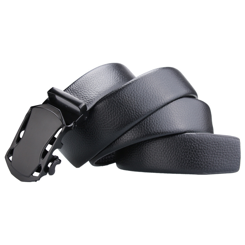 A large number of popular black sports car automatic buckle men's belt with edge straps in stock. One-stop shipping on Toutiao and Douyin Specification drawing