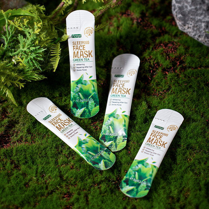 Fenyi Brightening Green Tea Leave-in Sleeping Mask 3g All-English Sleeping Mask Skin Care product Export Mask details Picture