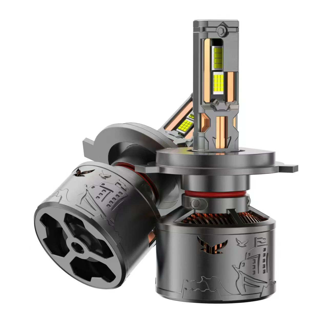 Private model 270W four-copper tube car led large bulb, ultra-bright and powerful h7 headlight, h4 high and low distance integrated car headlight Application Scenario