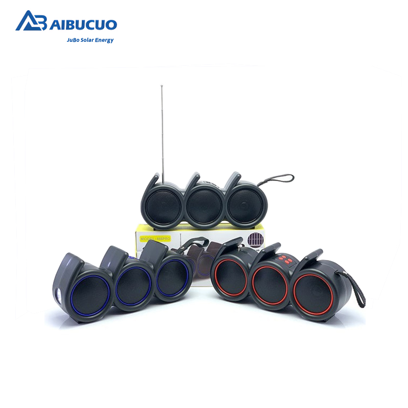 AIBUCUO 666PRO brand high-quality guarantee, emergency outdoor lighting, solar radio, MP3 song player, Bluetooth speaker, mobile portable, USB charging speaker Application Scenario