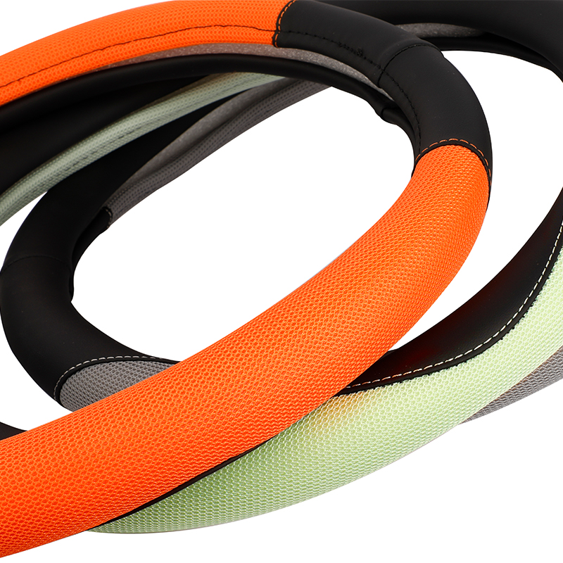 汽车方向盘套/汽车内饰/汽车用品/方向盘套/特斯拉方向盘汽车把套白底实物图