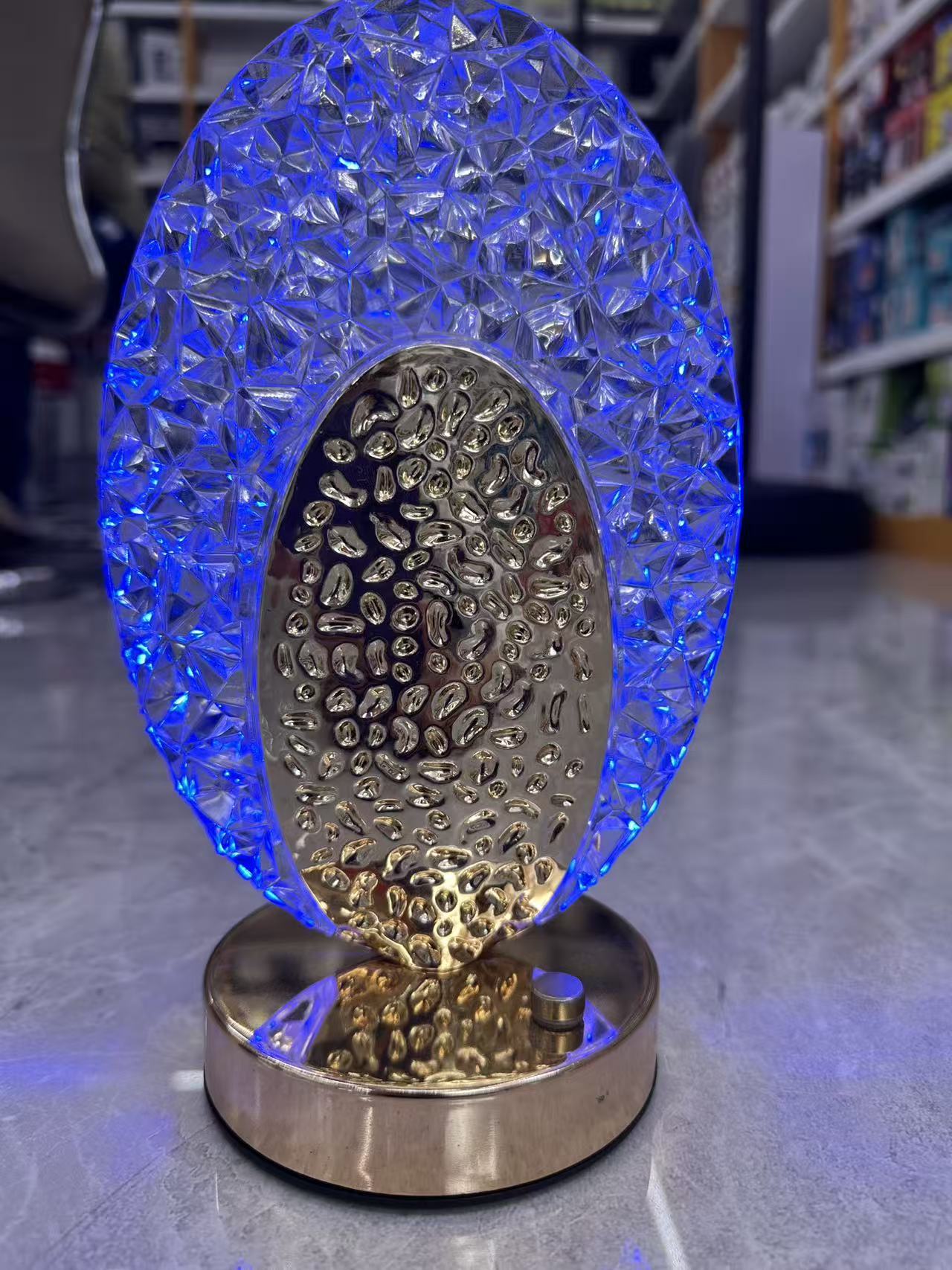 5v rechargeable night light, color battery model, usb charging desktop emergency light, multi-color touch RGB oval crystal small decorative item, pat light Application Scenario