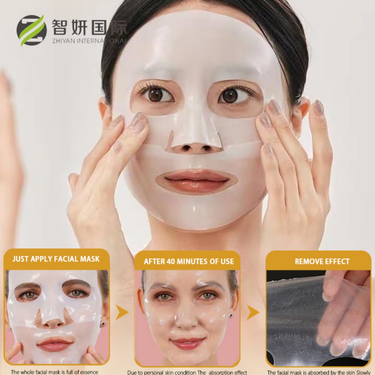 Flat white to transparent deep moisturizing bio-collagen overnight sleep mask, suitable for all body masks, whitening and penetrating collagen mask Item Picture