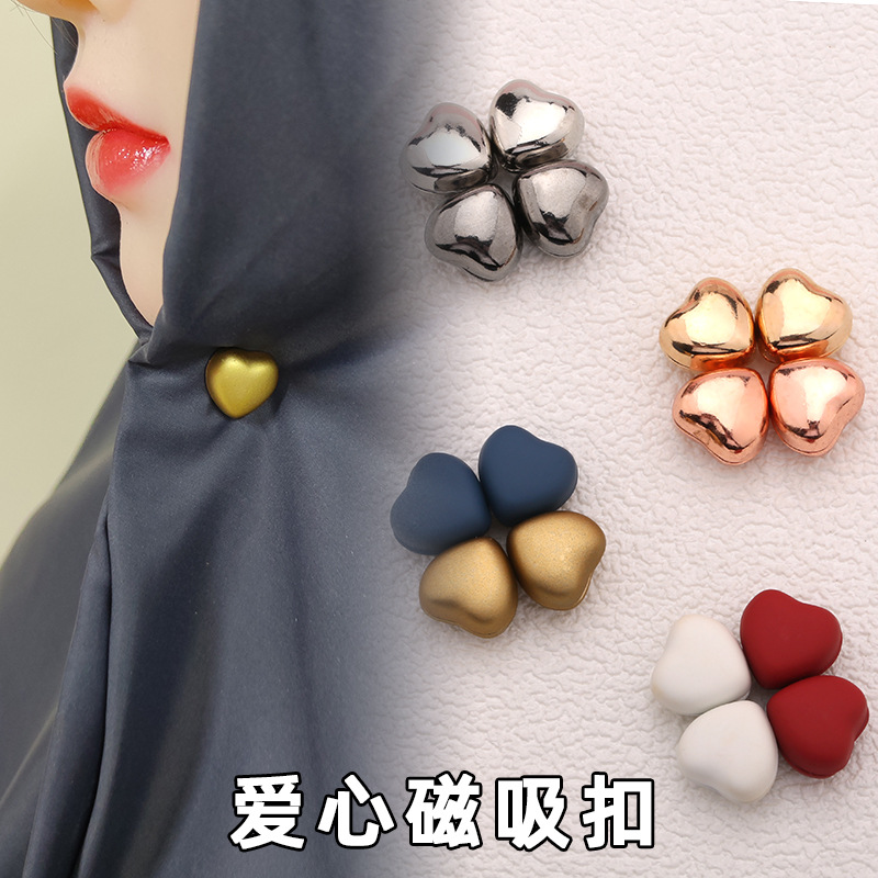 Cross-border love magnetic clasp for headscarves, scarves, silk scarves, shawls, brooches, accessories, neckline anti-glare magnetic clasp details Picture
