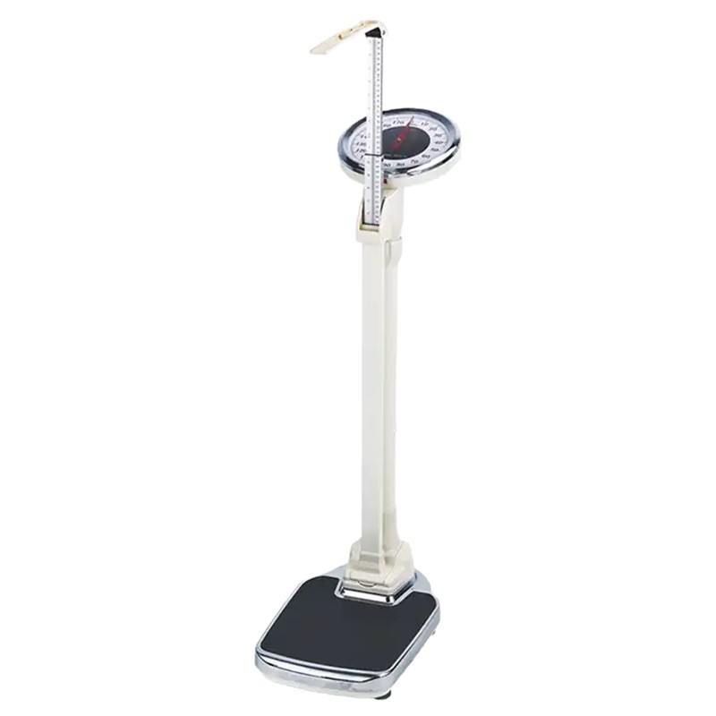 A mechanical pointer-type weight scale exclusively for foreign trade, with a maximum load capacity of 180KG. It is an all-in-one height measurement and weight scale
